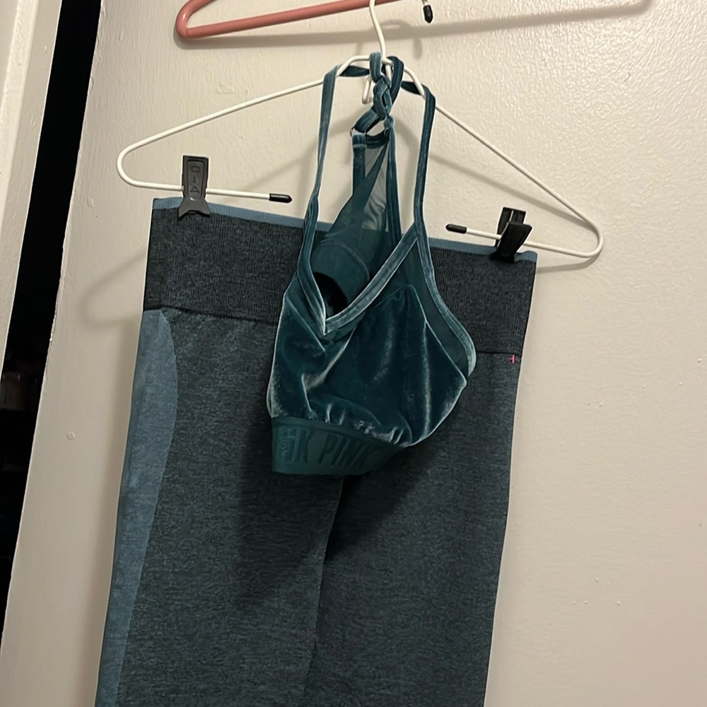 Victoria’s Secret Velvet Crop Top & Leggings Set